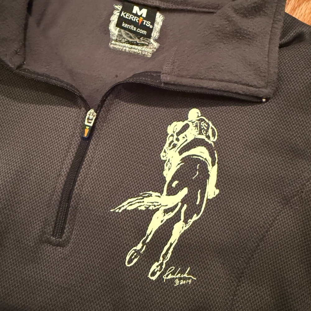 2014 Kerrits x Raulack collab Charcoal Quarter-Zip Tech  equestrian horse - Picture 4 of 7